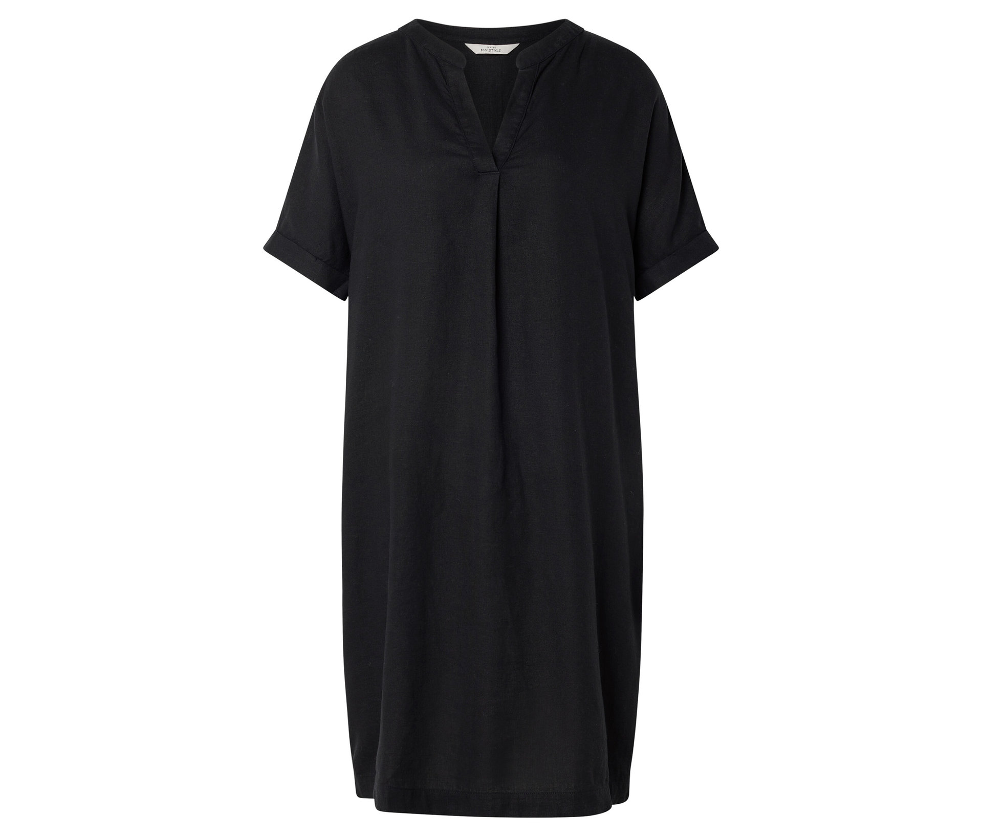 Leinenkleid - Damen - Gr. 48 - schwarz - schwarz