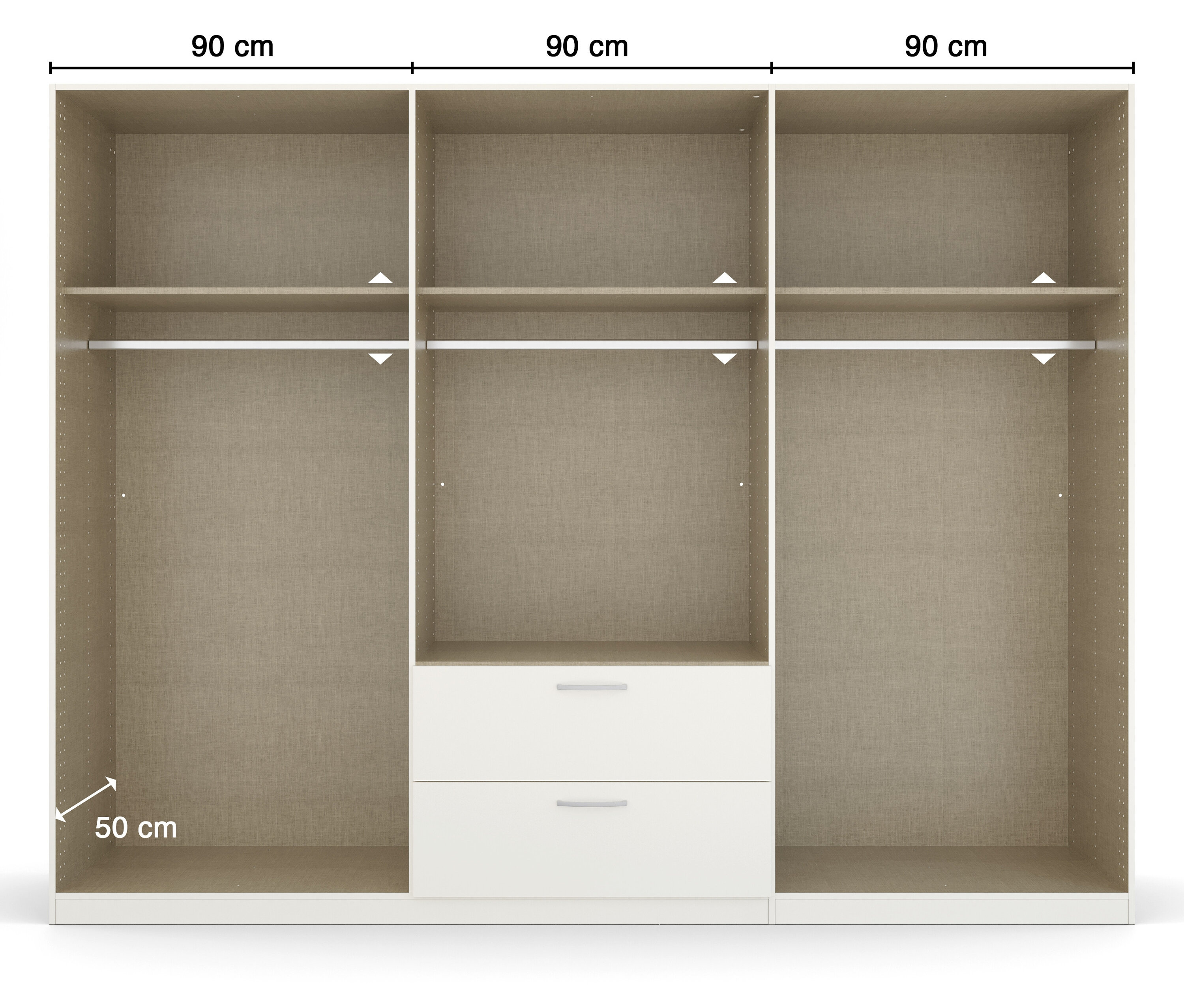Thumbnail - rauch Drehtürenschrank »Quadra-Spin Country« - 271x54x210cm - braun - Holz