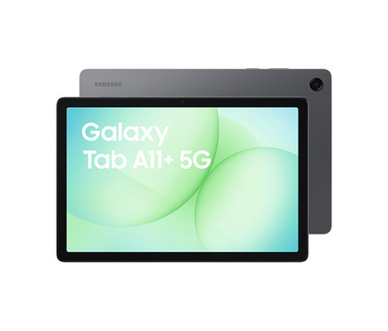 Graues Samsung Galaxy Tab A11+ 5G 128 GB Tablet.