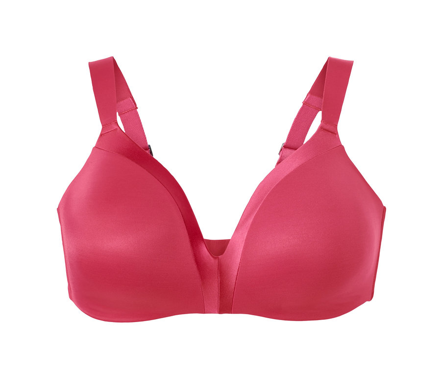 Detailaufnahme eines rosafarbenen Softschalen-BHs.
