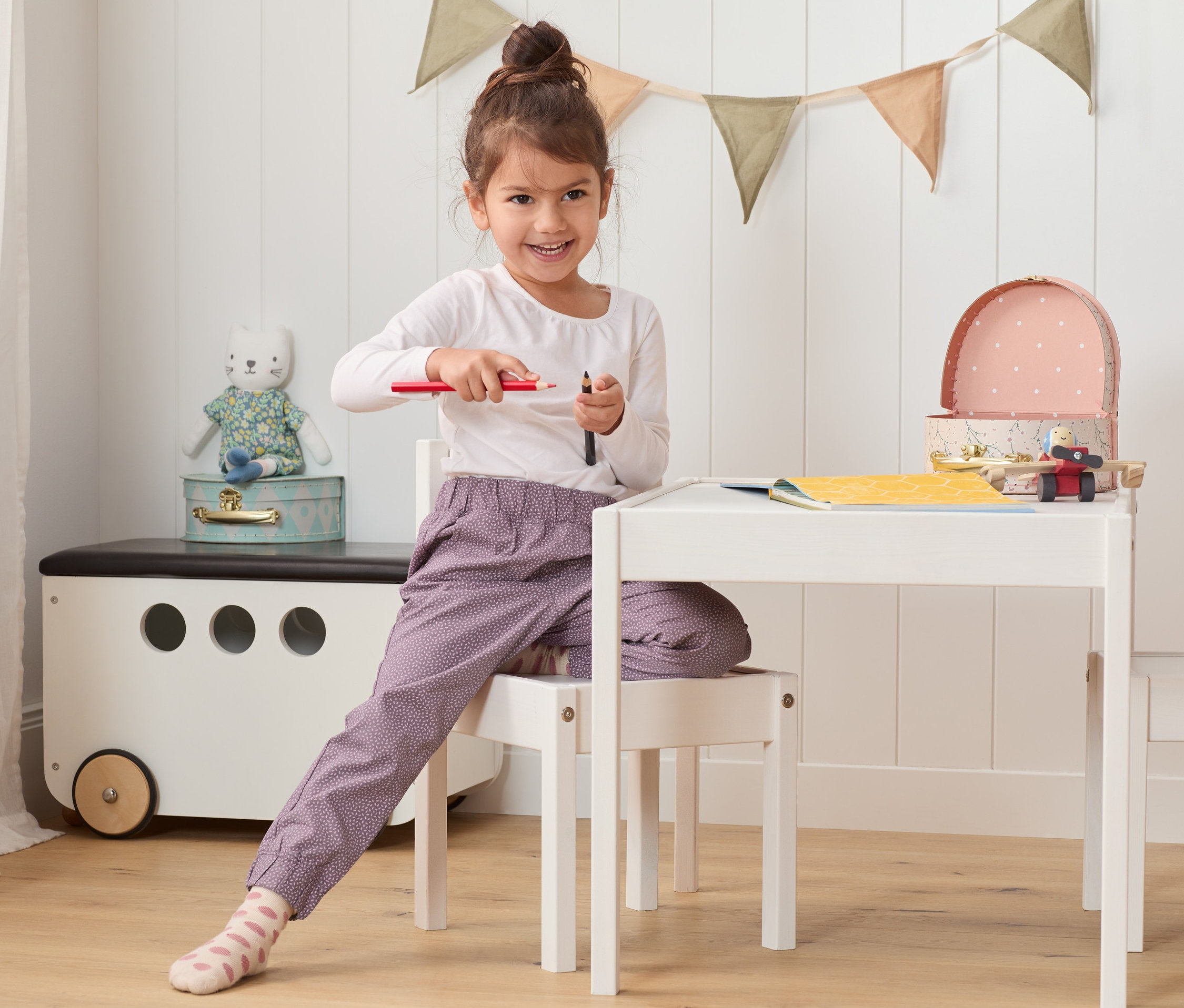 Thumbnail - Tchibo - Baumwoll-Schlupfhose - Baby - Gr. 62/68 - violett/print