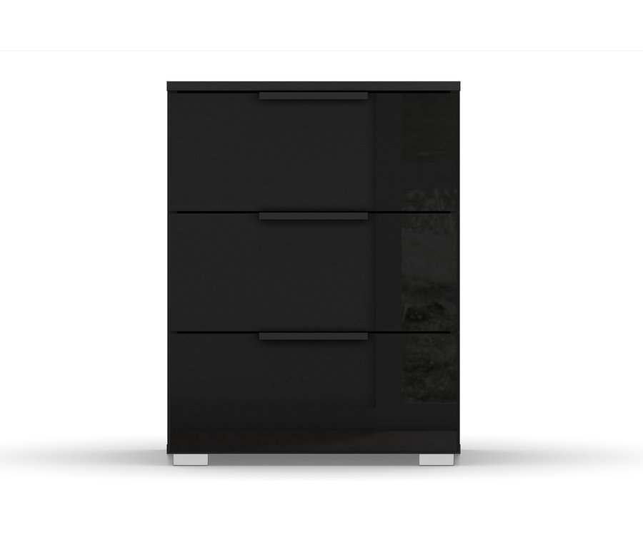 Schwarzer Rauch BLACK 20UP Nachttisch mit 3 Schubladen.