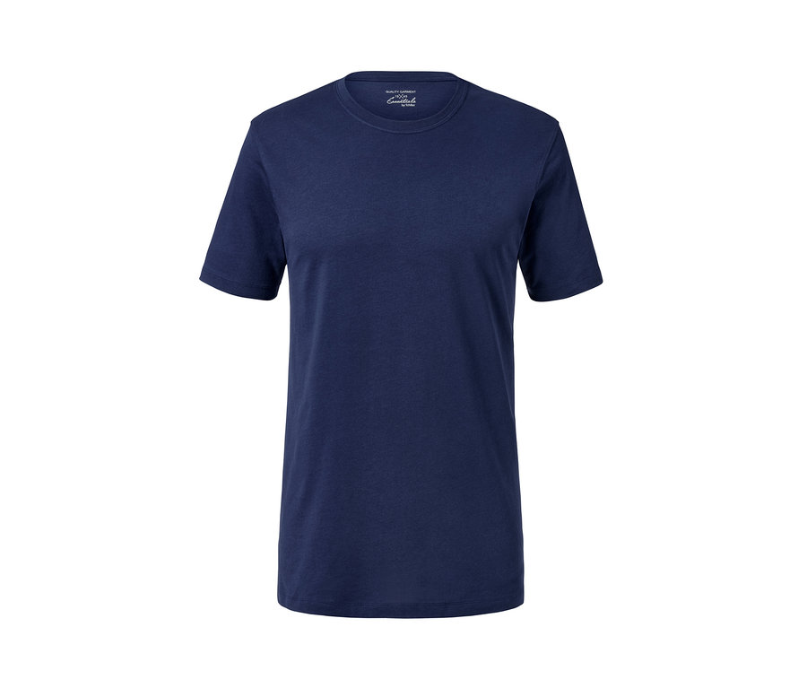 Marineblaues T-Shirt mit Rundhalsausschnitt aus dem 3er-Set.