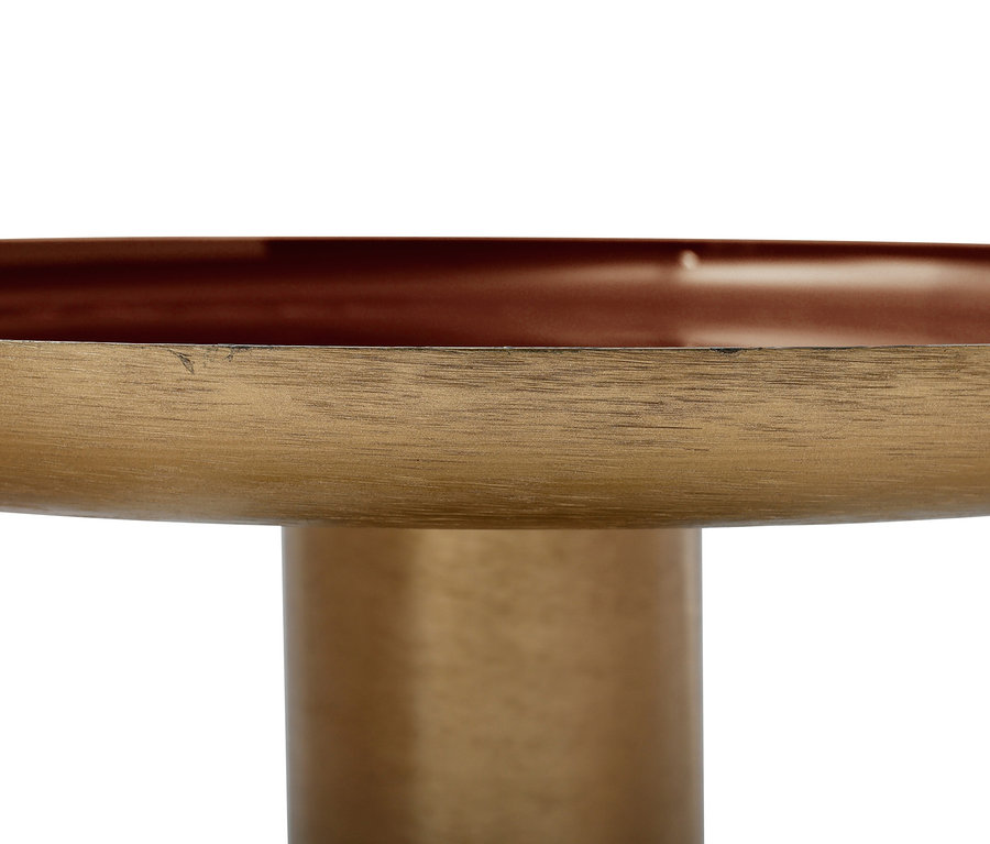 Detailansicht eines braun-goldenen Kayoom-Beistelltisches "Art Deco 725".