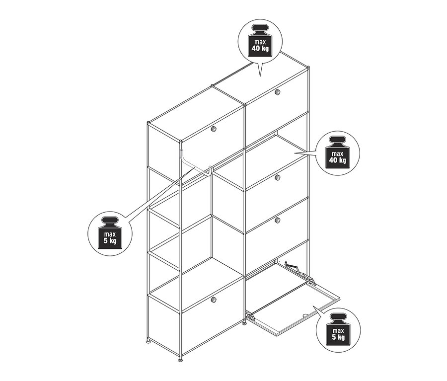 Zeichnung eines Systemschranks Metall »CN3«.