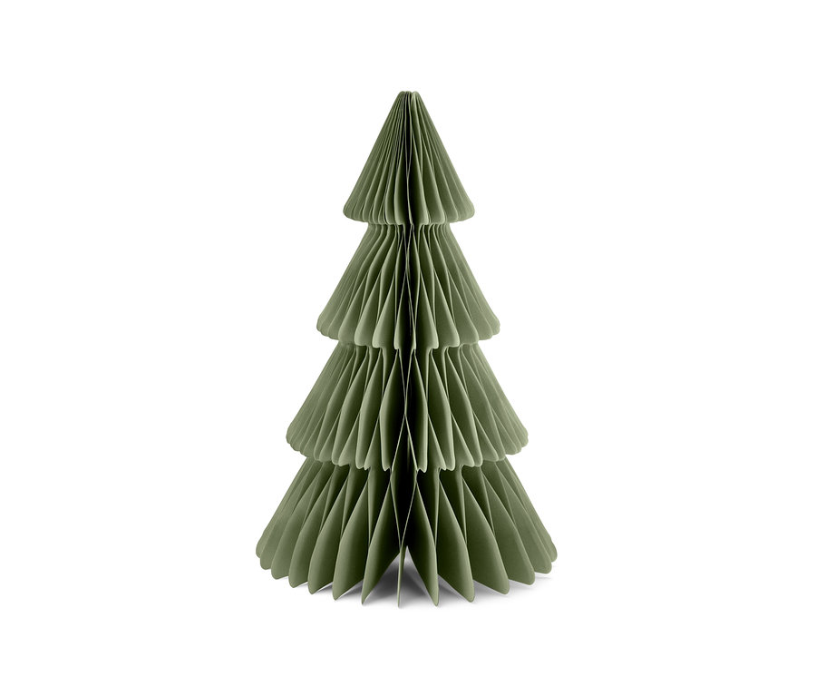 Ein grosser, faltbarer Papierbaum in Grün.