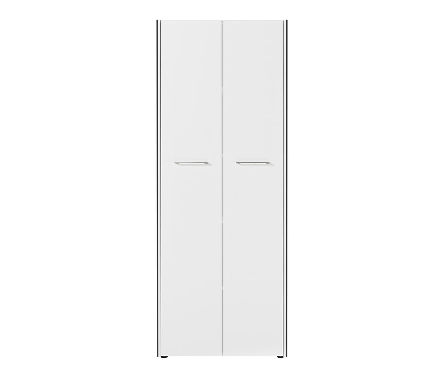 Ein großer, weißer Aktenschrank »GW-Pasadena« mit zwei Türen und silbernen Griffen.