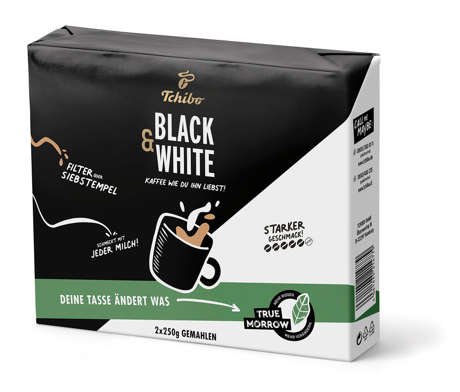 Eine Packung BLACK & WHITE - 500 g Gemahlen.