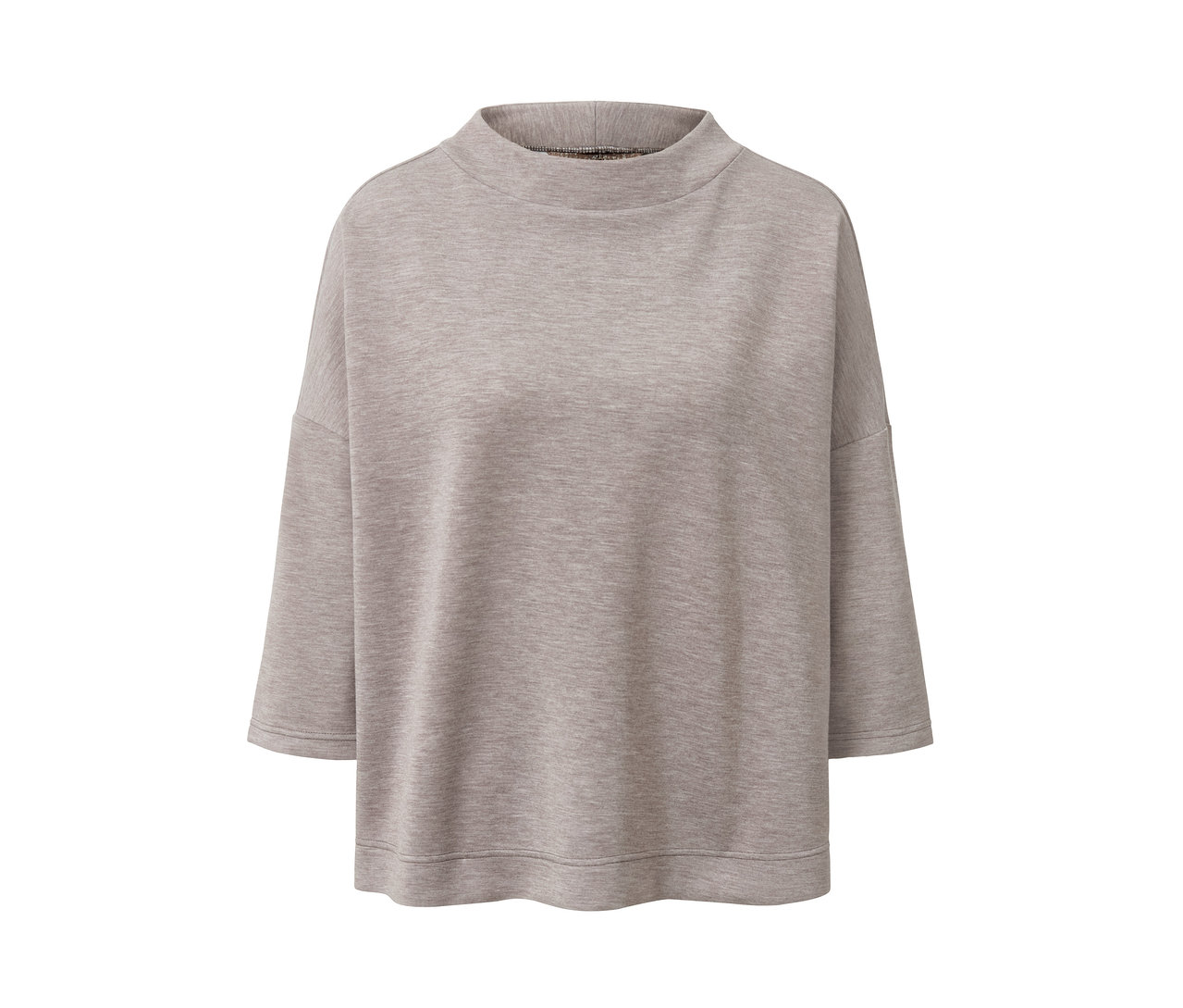 Graues Sweatshirt mit 3/4-Arm.