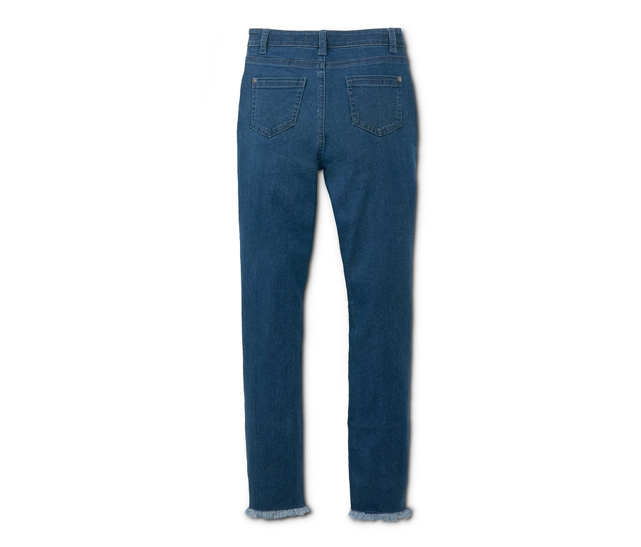 Rückansicht einer High-Waist-Jeans.