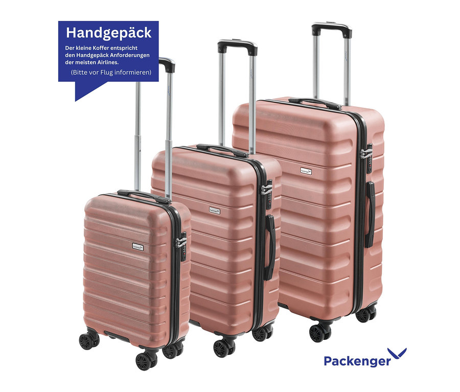 Ein 3er-Set PACKENGER Hartschalen-Koffer »Jörn« in Mauve.