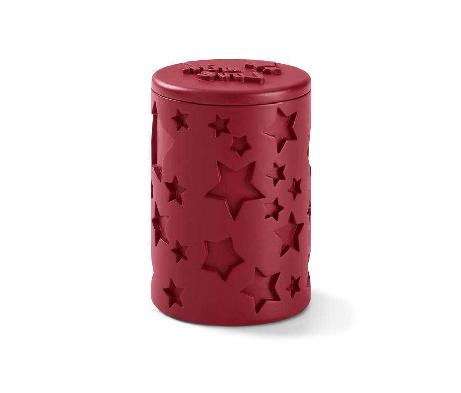 Ein rotes 3-in-1-Kekstool mit Sternen auf weißem Hintergrund.