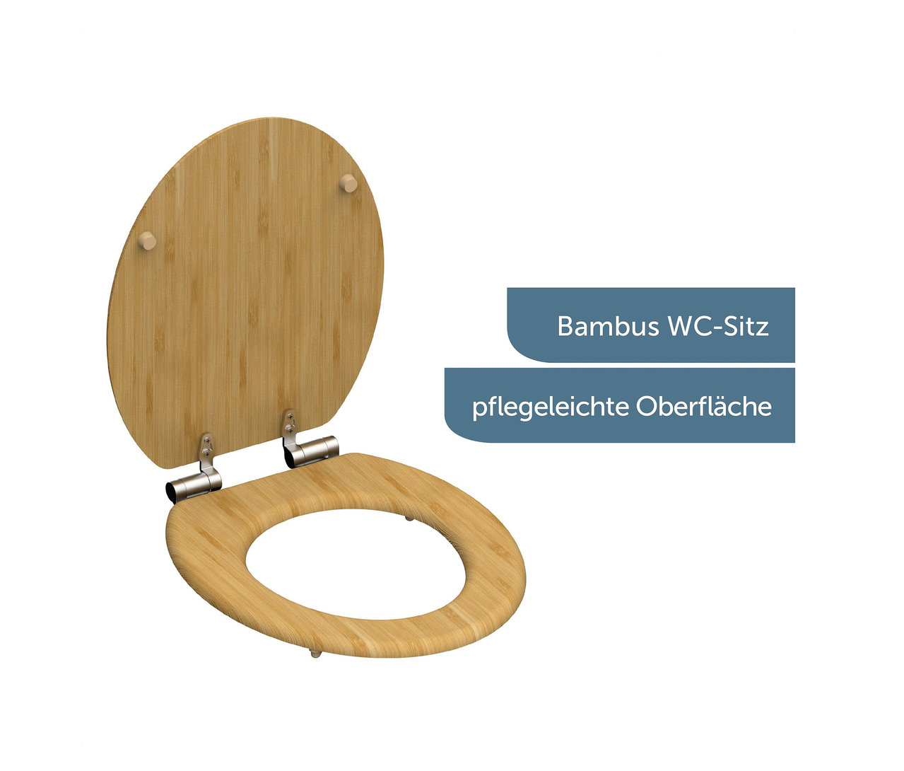 Geöffneter WC-Sitz »Bambus« mit Absenkautomatik.
