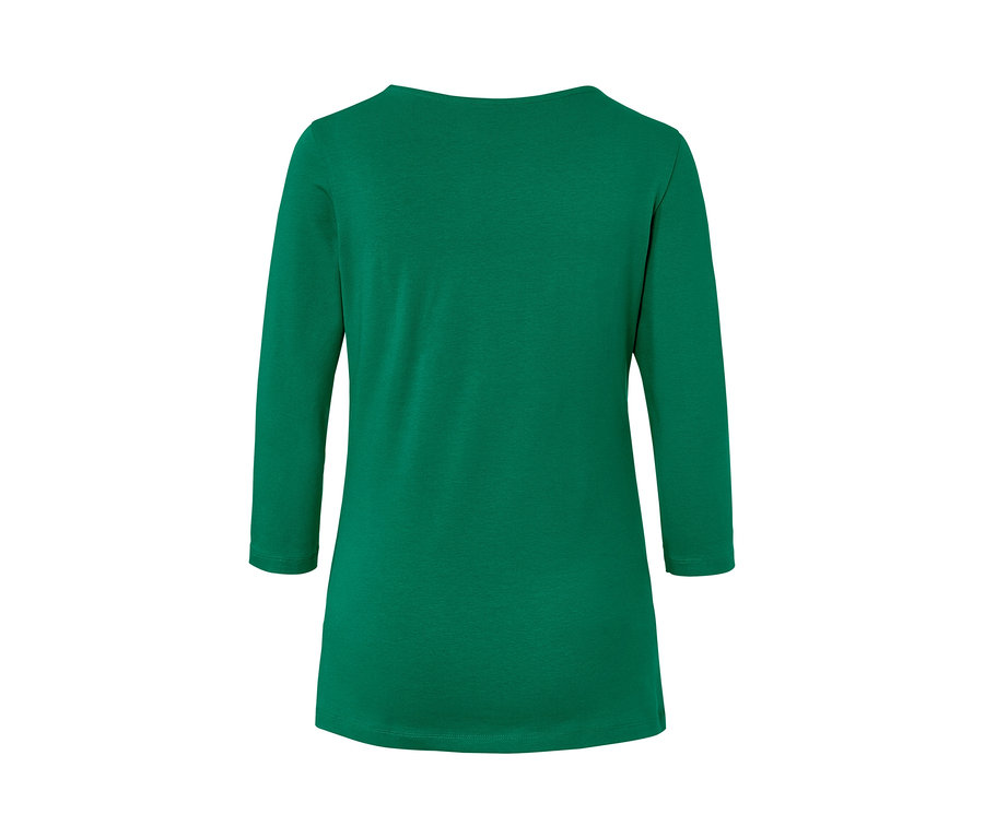 Grünes Shirt mit 3/4-Arm von hinten.