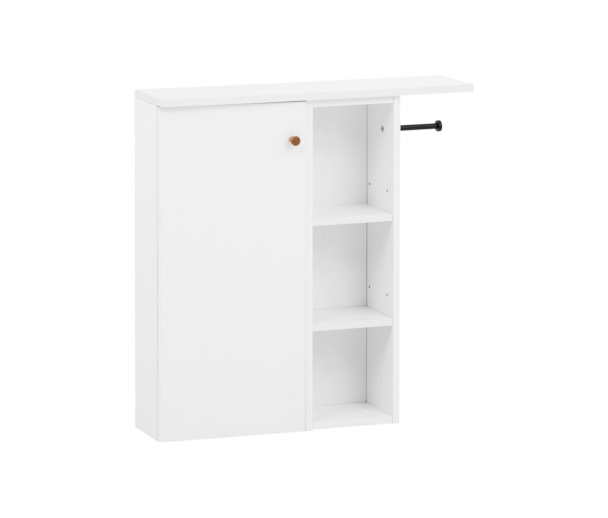 Tchibo - Nischenschrank »Bjarne« - 70,5x17x74,5cm - schwarz - Holz / Eichenholz / Metall
