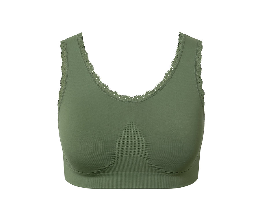 Olivgrünes Seamless-Bustier.