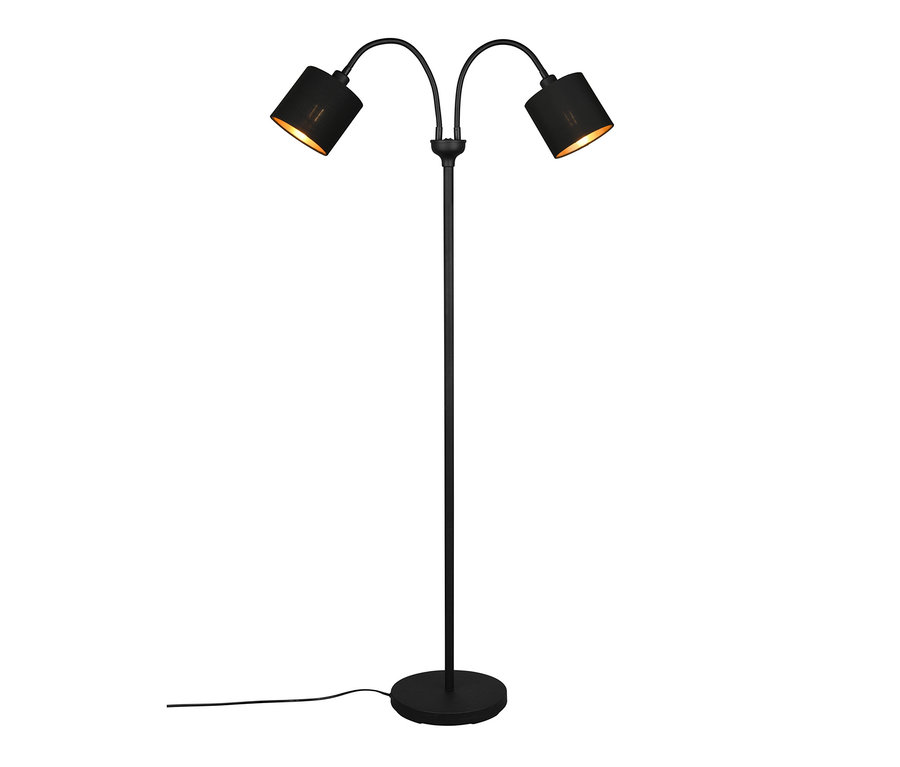 Schwarze Reality Stehleuchte »Tommy« mit zwei Lampenschirmen.