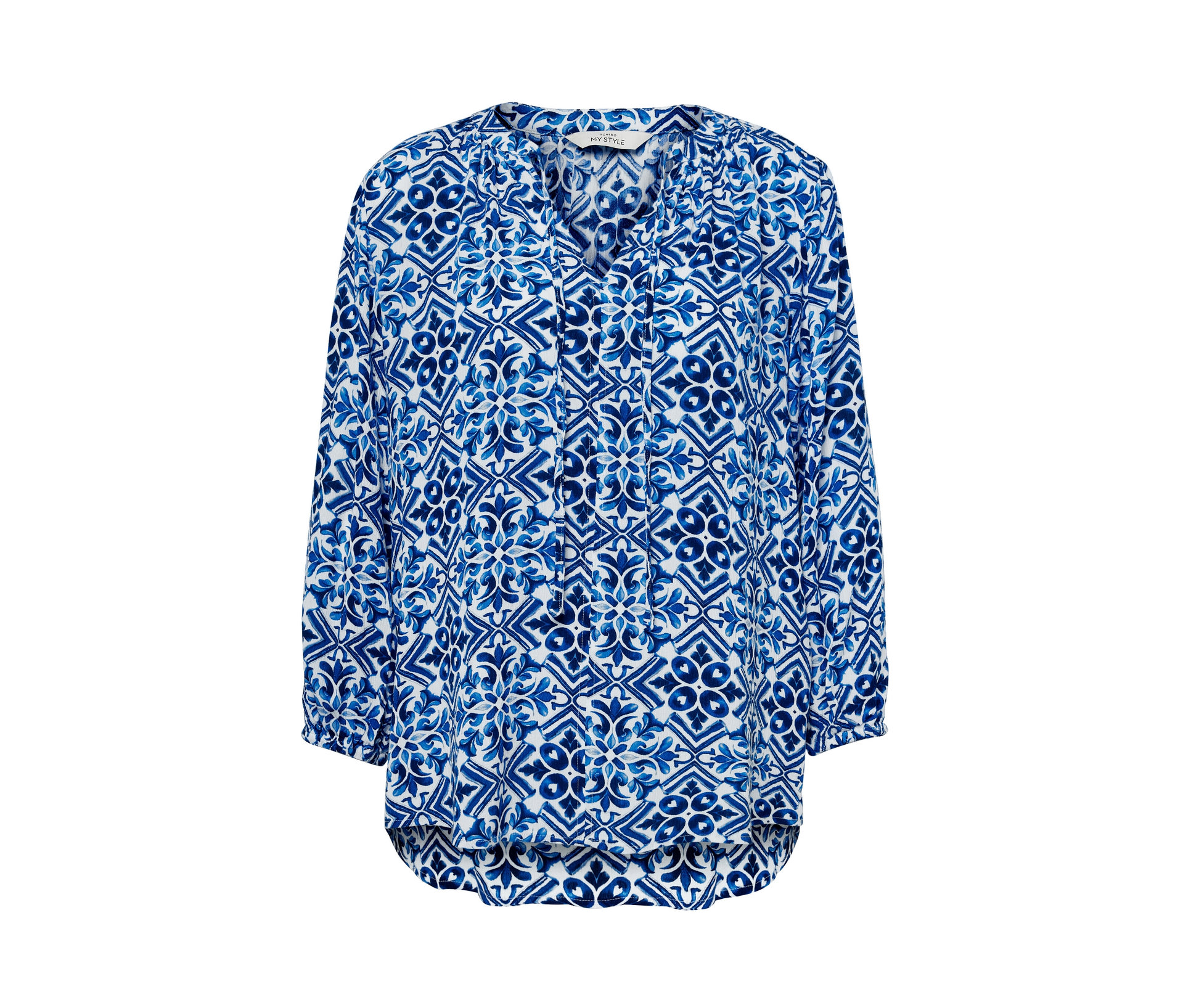 Bedruckte Tunika-Bluse - Damen - Gr. 36 - weiß/print - weiß