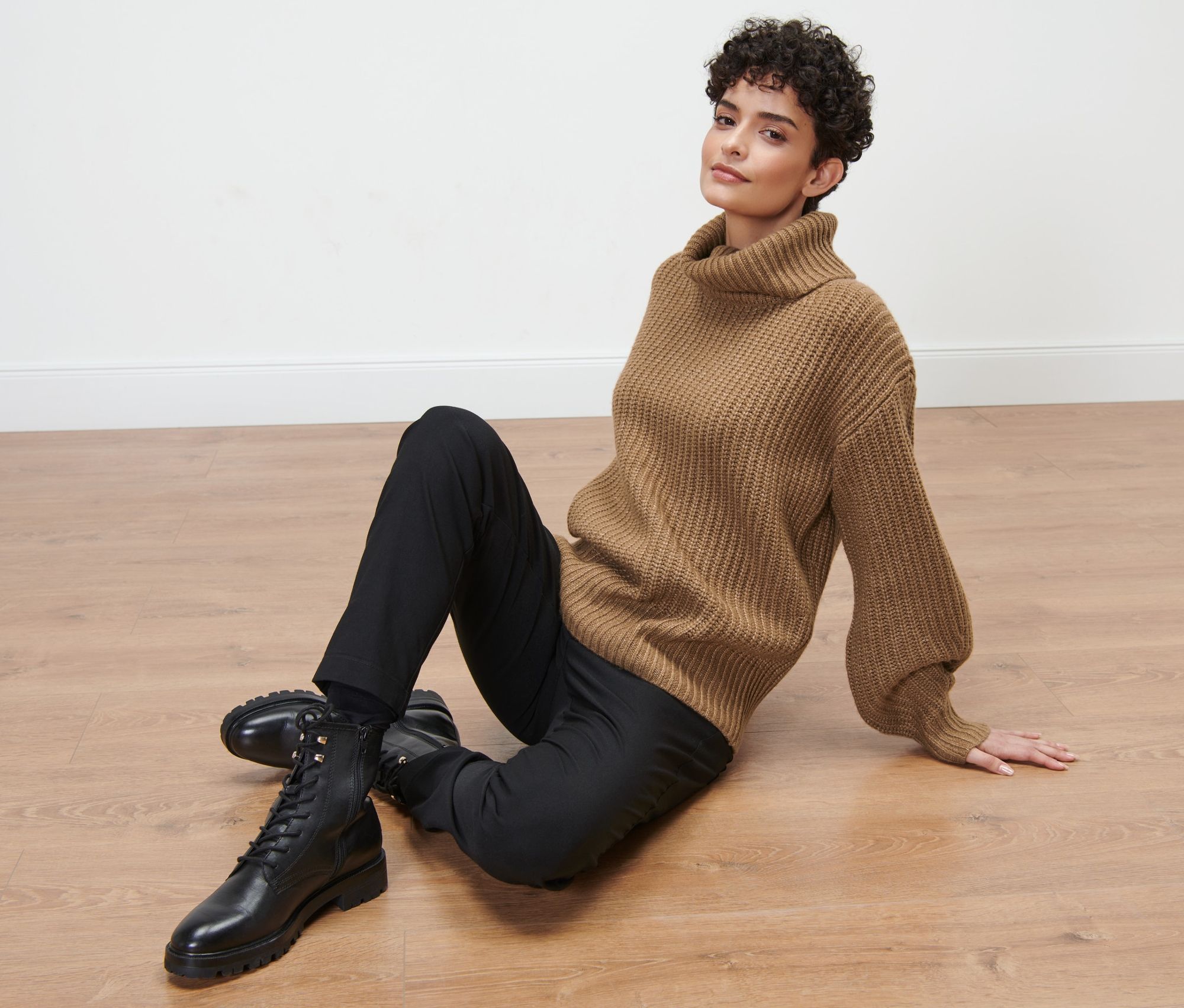 Thumbnail - Tchibo - Grobstrickpullover mit Rollkragen - Damen - Gr. M - cognac