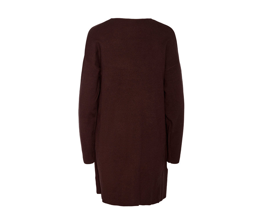 Brauner, offener Cardigan.