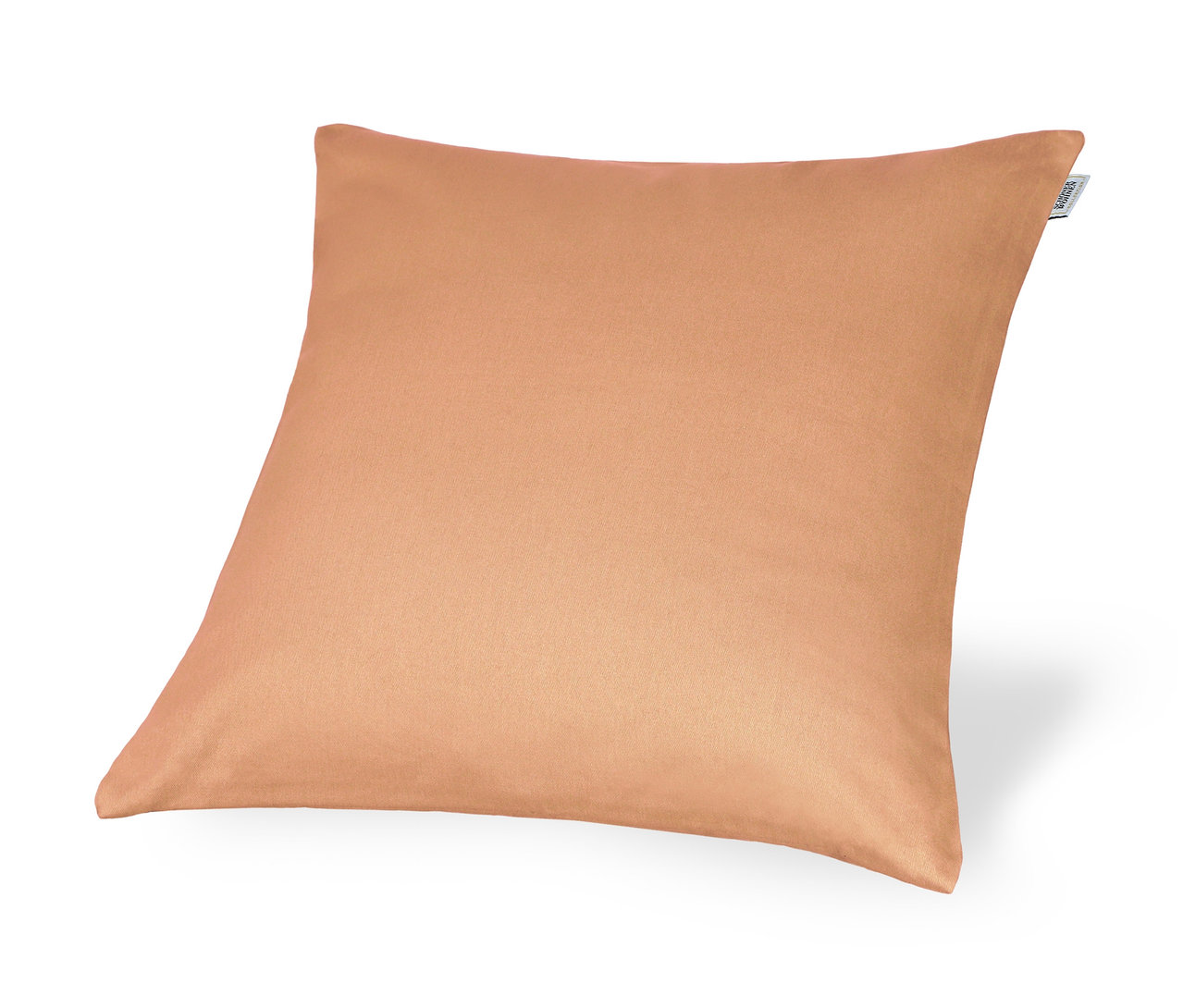 Ein orangefarbener Kissenbezug auf einem weißen Hintergrund. SCHÖNER WOHNEN 2 Dekokissen-Bezüge, ca. 50 x 50 cm