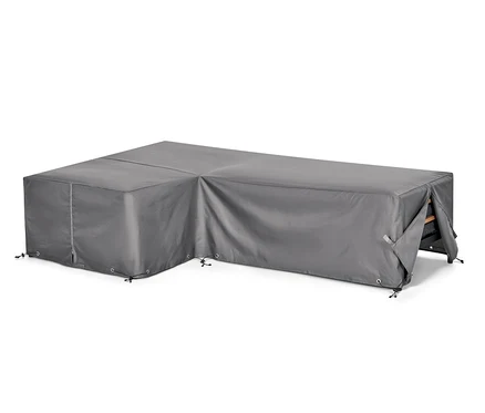 Graue Premium-Abdeckhaube für große Lounge-Ecken.