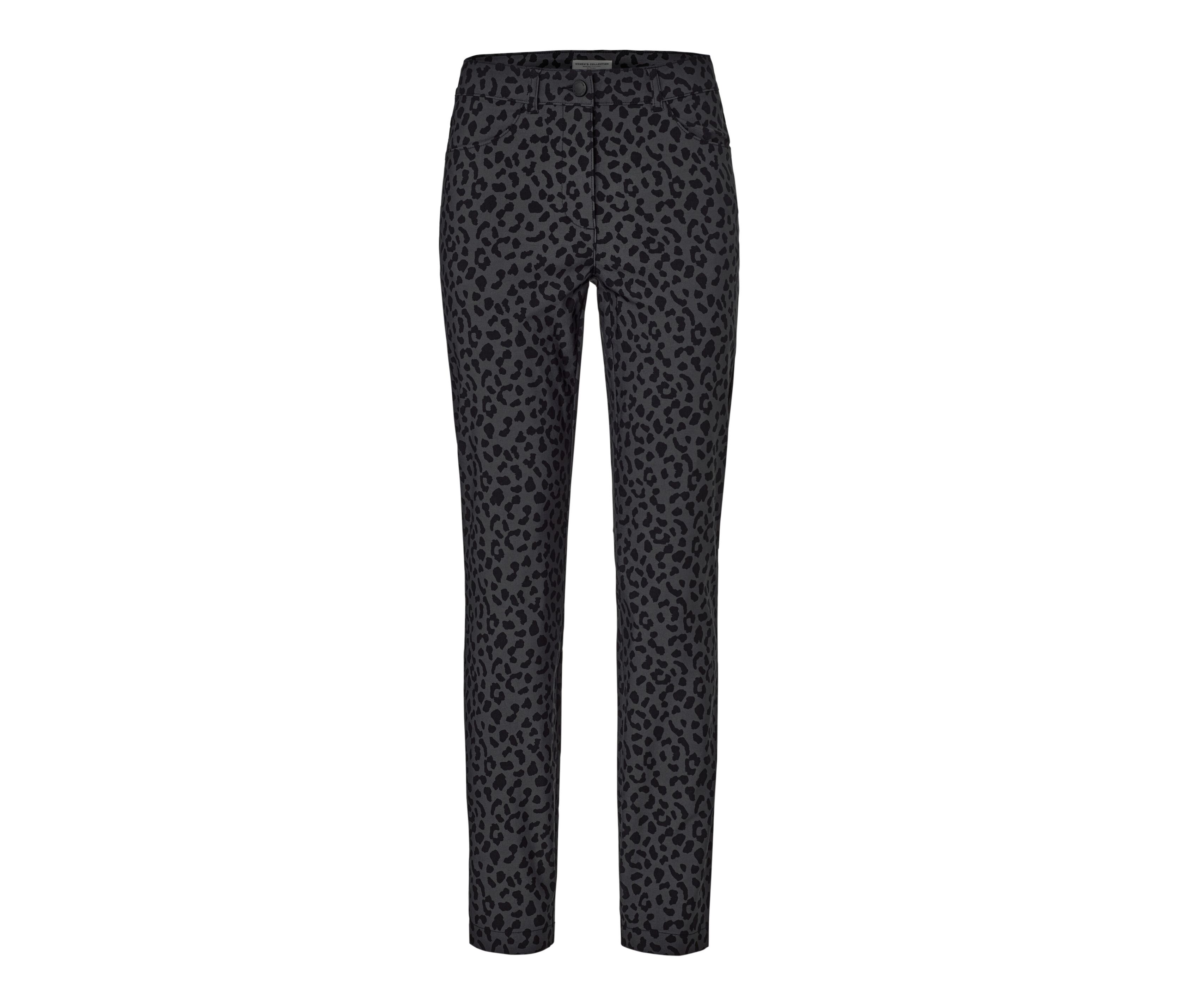 Tchibo - Bedruckte Bengalin-Hose - Damen - Gr. 36 - dunkelgrau/print