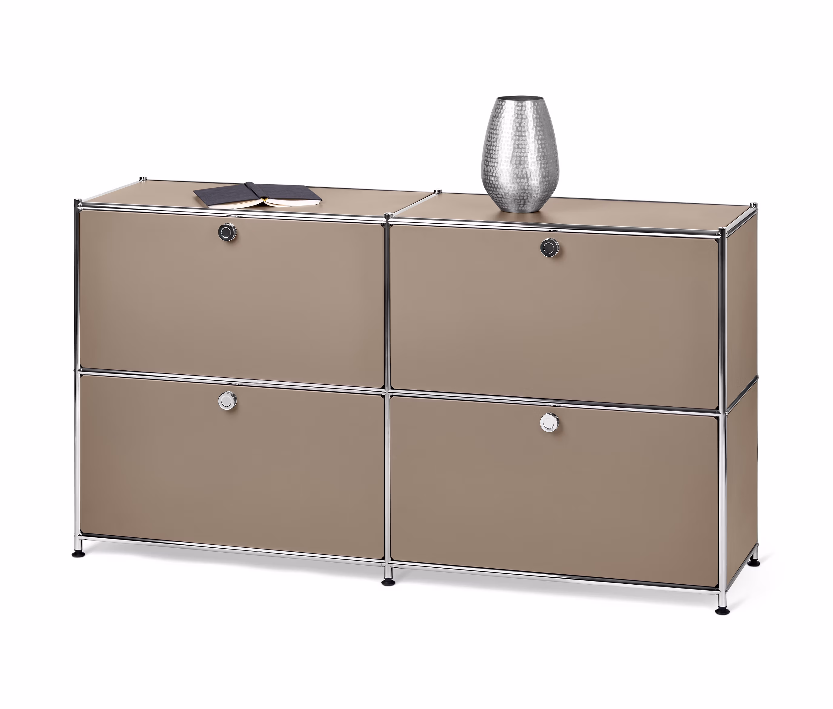 Tchibo - Sideboard Metall »Cn3« mit 4 Klappenfächern - 152x40x82,5cm - taupe -