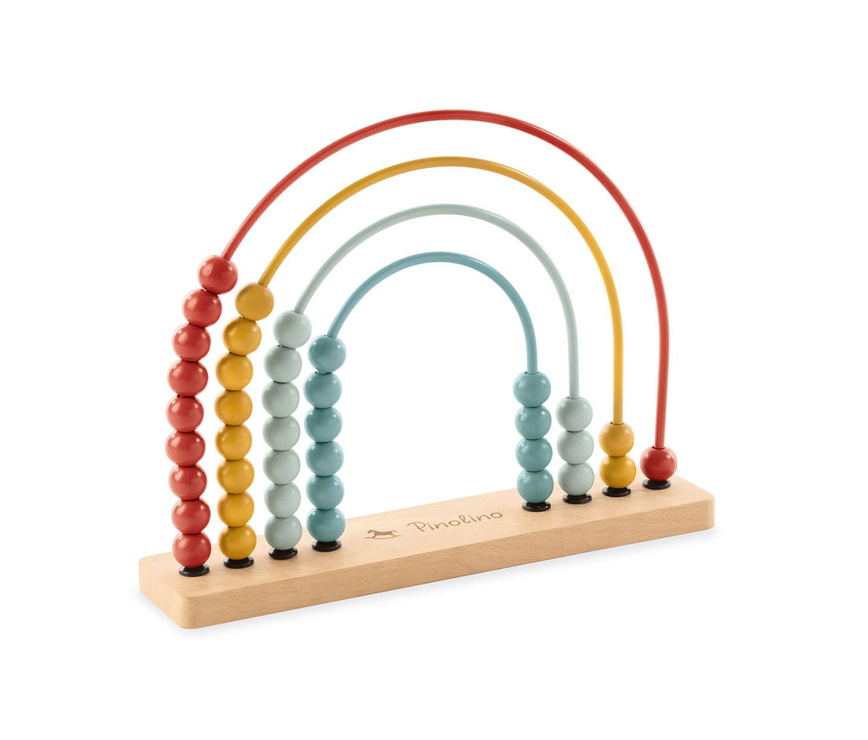 Pinolino Abakus-Regenbogen »Ruby«: Holz-Abakus in Regenbogenform mit bunten Kugeln.