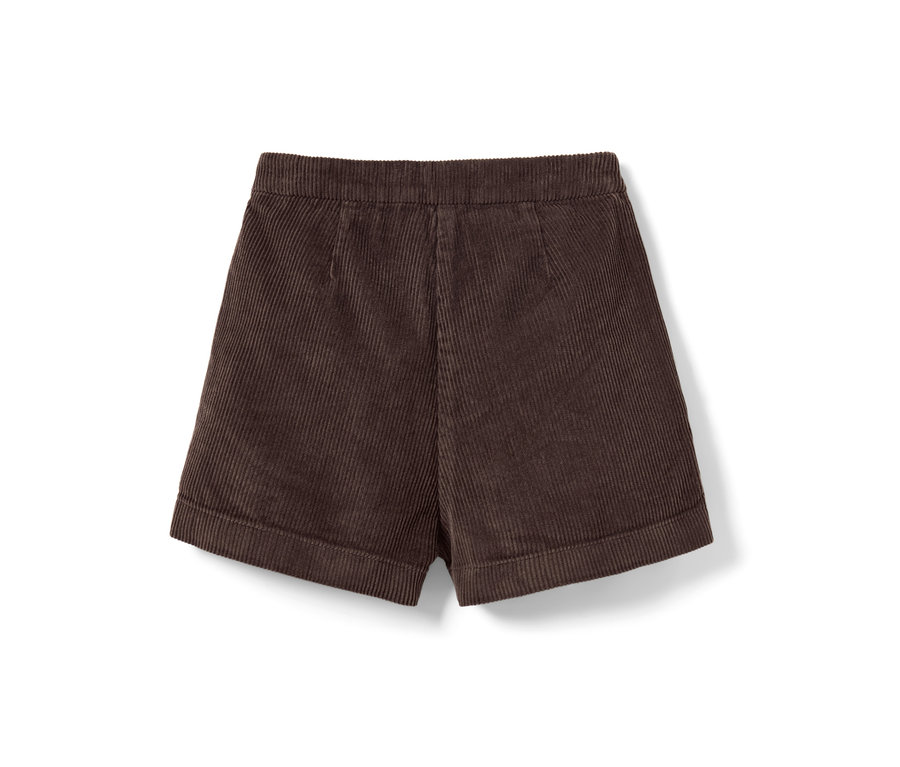 Braune Kinder-Cord-Shorts.