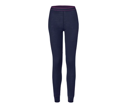 Blaue lange Unterhose mit RWS-zertifizierter Wolle.