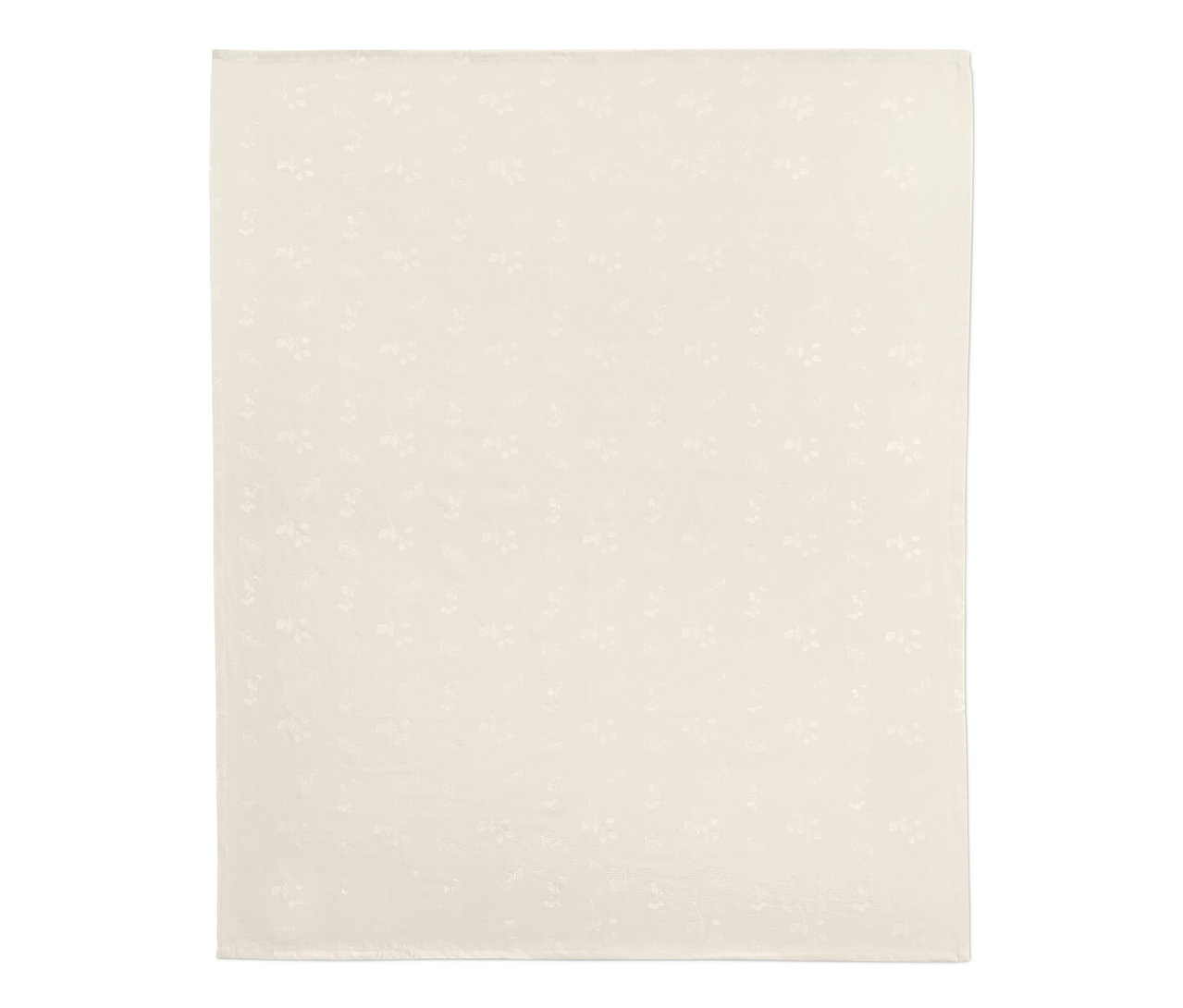 Cremefarbene Jacquard-Tischdecke.