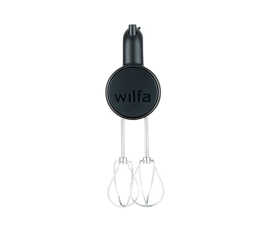 Schwarzer WILFA Handmixer SMOOTH-MIX »HM1B-50« vor weißem Hintergrund.