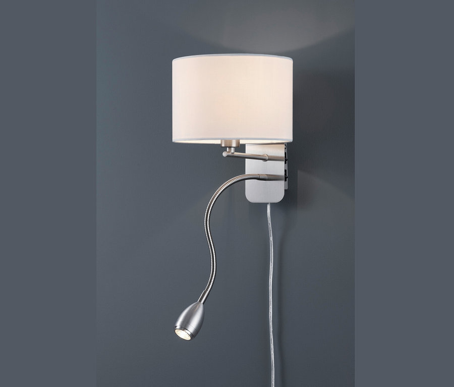 Trio Wandleuchte »HOTEL« mit Lampenschirm und flexiblem Arm mit LED-Licht.