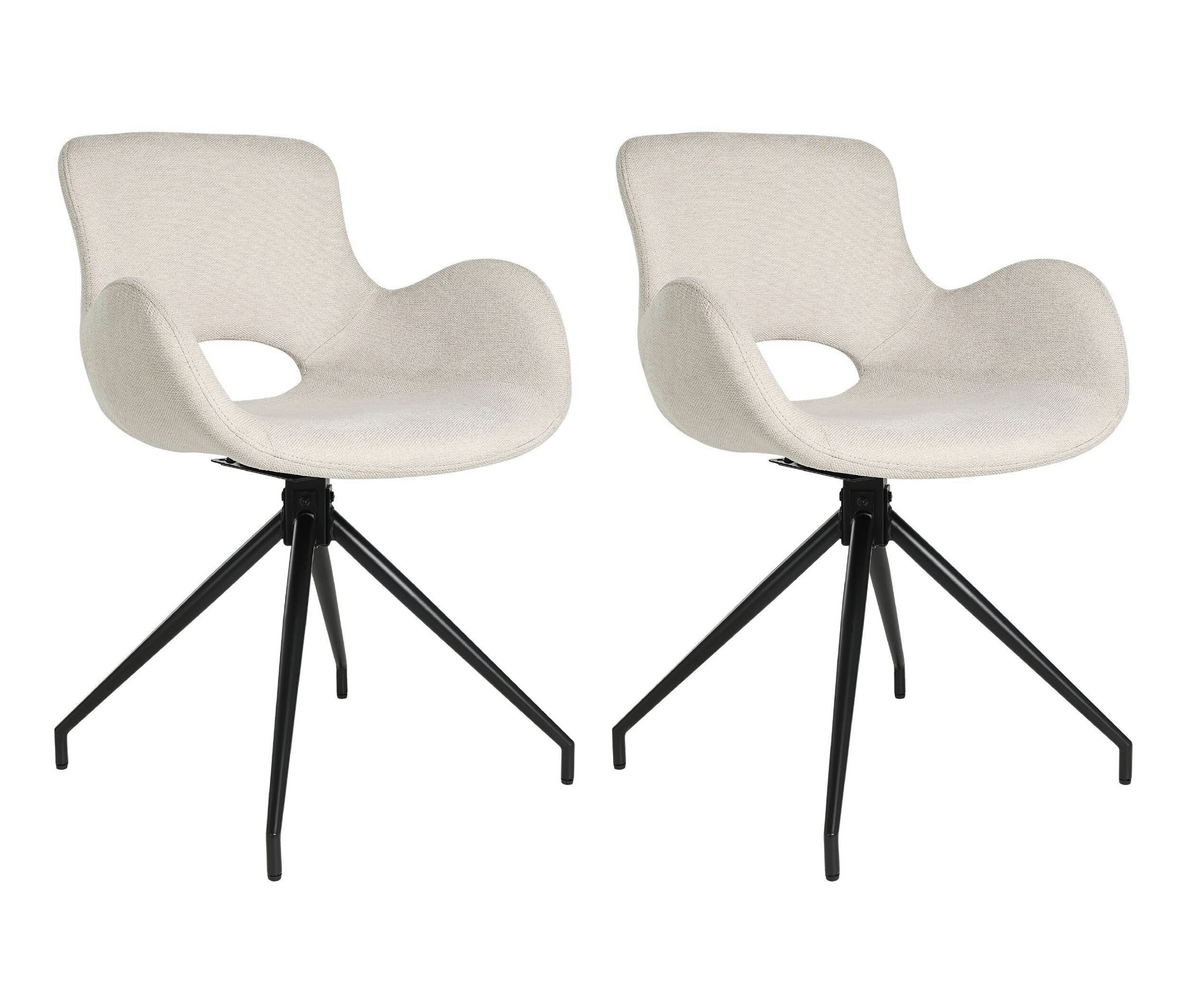 Eglo Stühle 2er-Set »Bulacan« - 58x58x82cm - schwarz - Kunststoff / Stahl / Polyester
