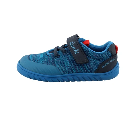 Blauer Lurchi Sneaker »Barefoot« auf weißem Hintergrund.