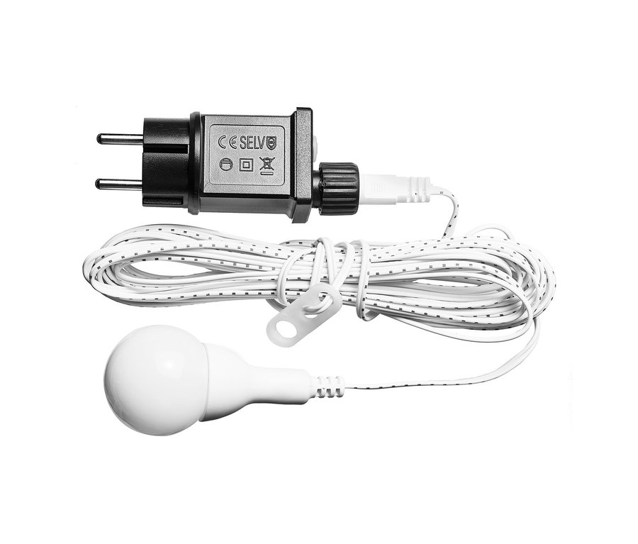 Netzkabel mit AMARE LED-3D-Außenstern, rot.