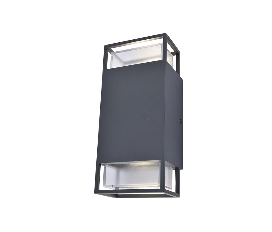 Eine schwarze Oudoor-Wandleuchte.