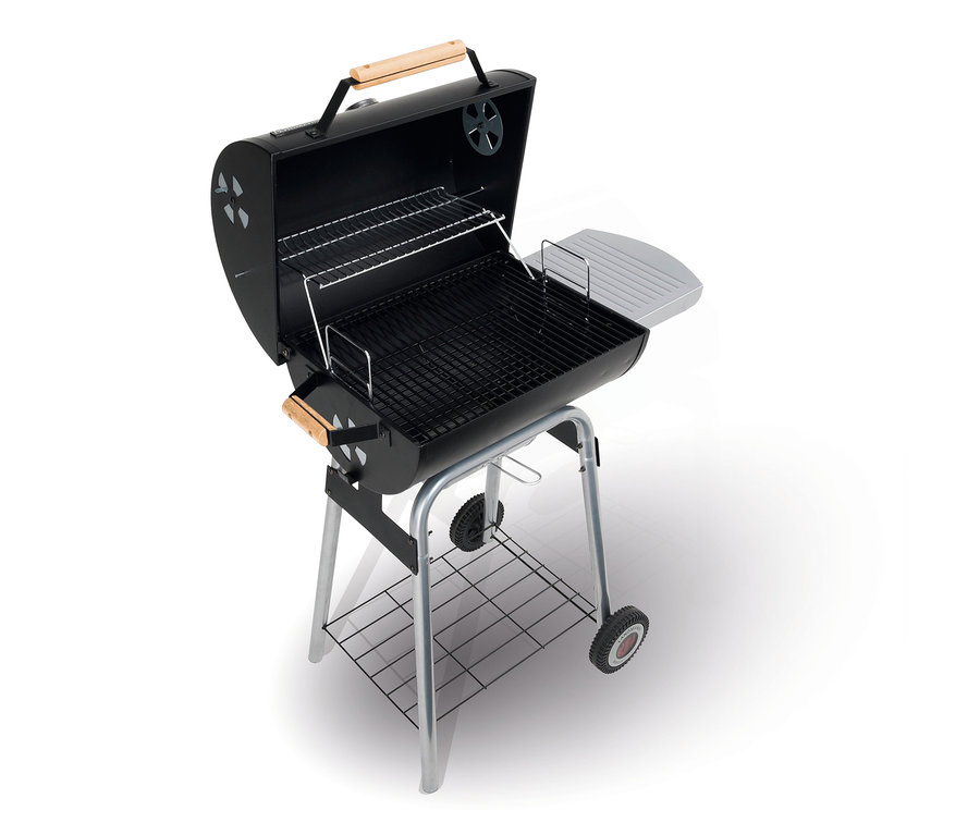 Landmann Holzkohlegrill »Black Taurus 660« mit offenem Deckel.