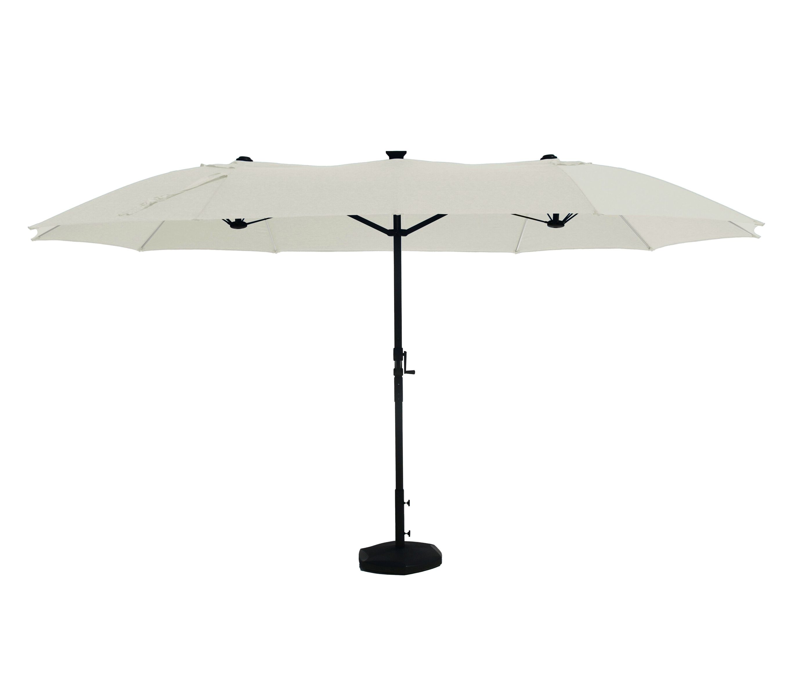 Leco Doppel-Sonnenschirm* mit LED-Beleuchtung - 145x16x45cm - anthrazit - Aluminium / Fiberglas / Polyester