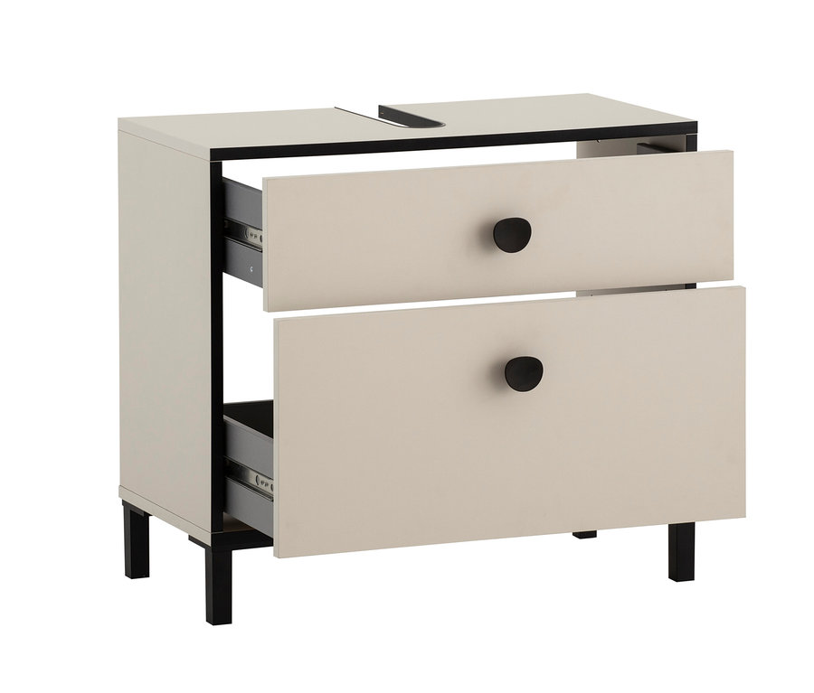 Cremebeiger Waschbeckenunterschrank »Edda« mit 2 Schubladen.