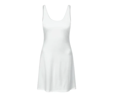 Weißes Sportkleid mit Radler.