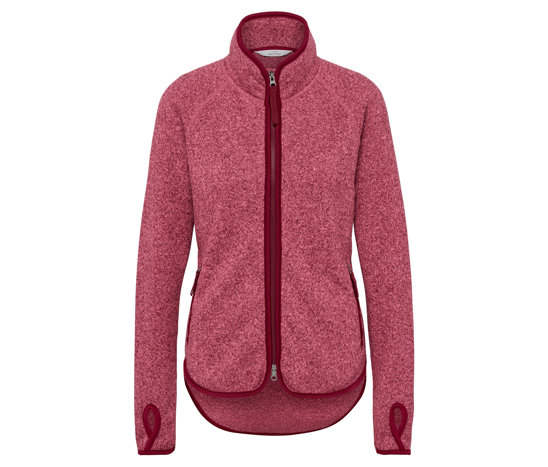 Strickfleece-Jacke - Damen - Gr. XL - rosa - rosa