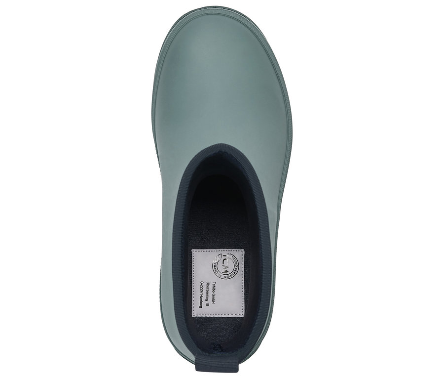 Draufsicht auf einen Kinder-Neopren-Regenstiefel.