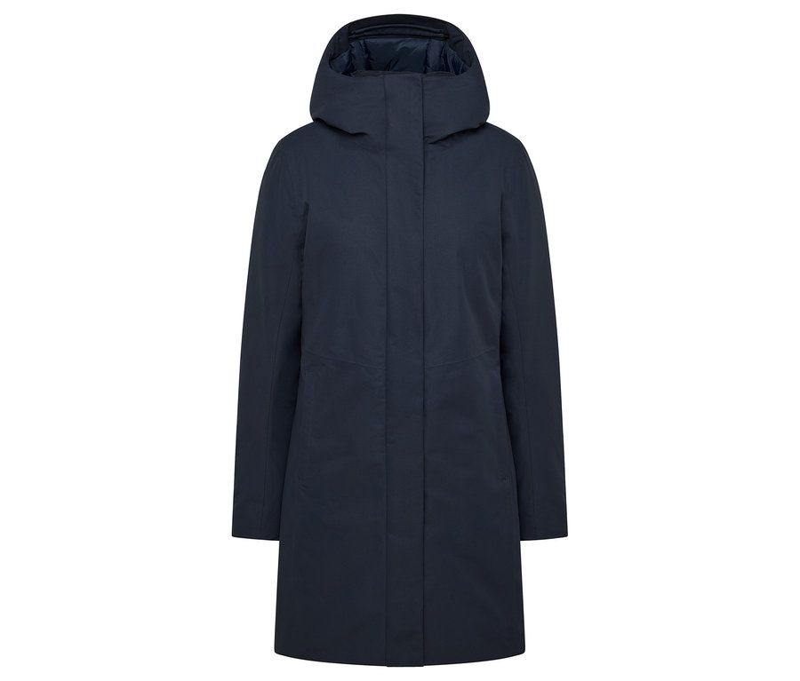 Blauer Thermo-Mantel.