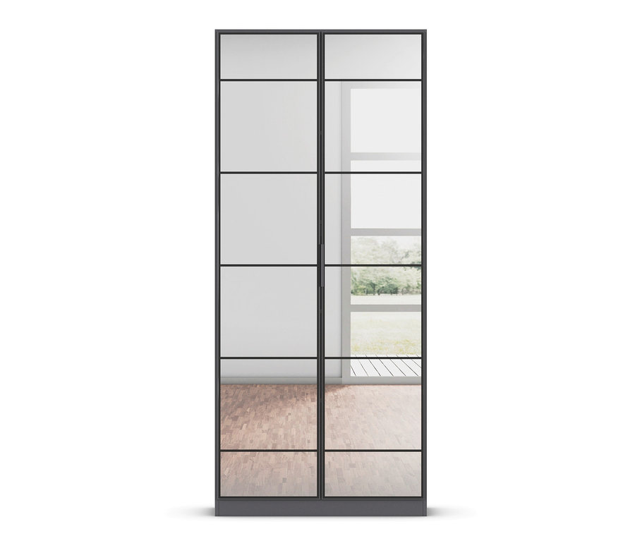 Ein rauch Schrank »Acero«, 2-türig, grau metallic.