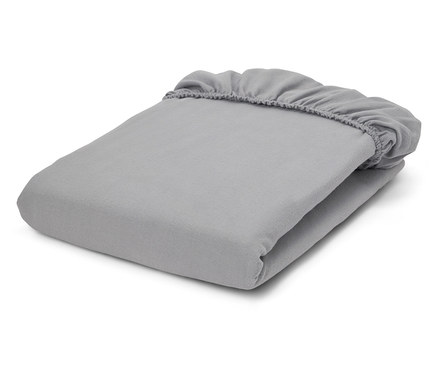 Edelflanell-Spannbettlaken, grau, Normalgröße