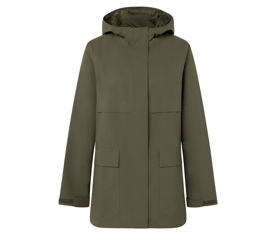 Eine grüne Kapuzenjacke.