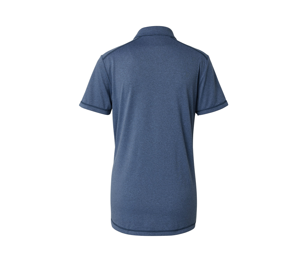 Dunkelblaues Funktions-Poloshirt von hinten.