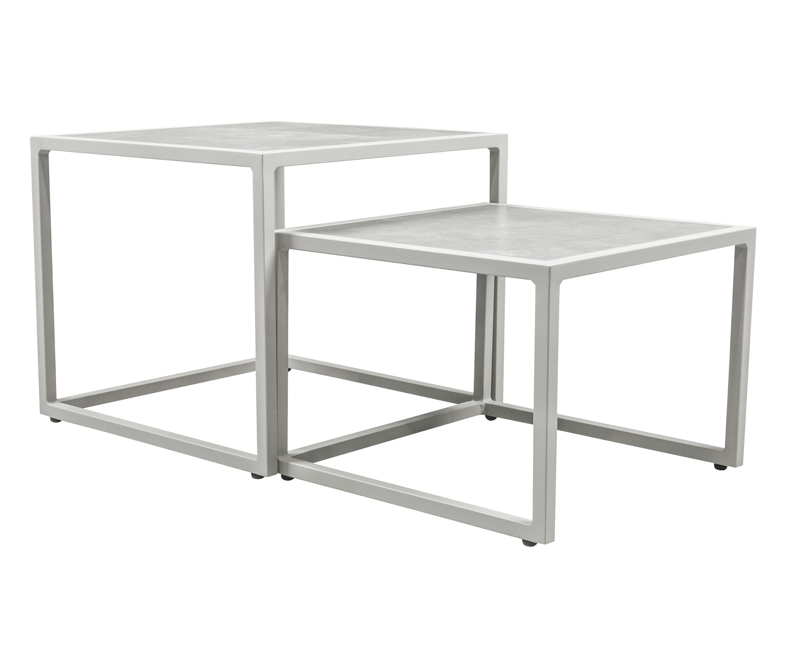 deVries Beistelltische - 1x43x50cm - hellgrau -